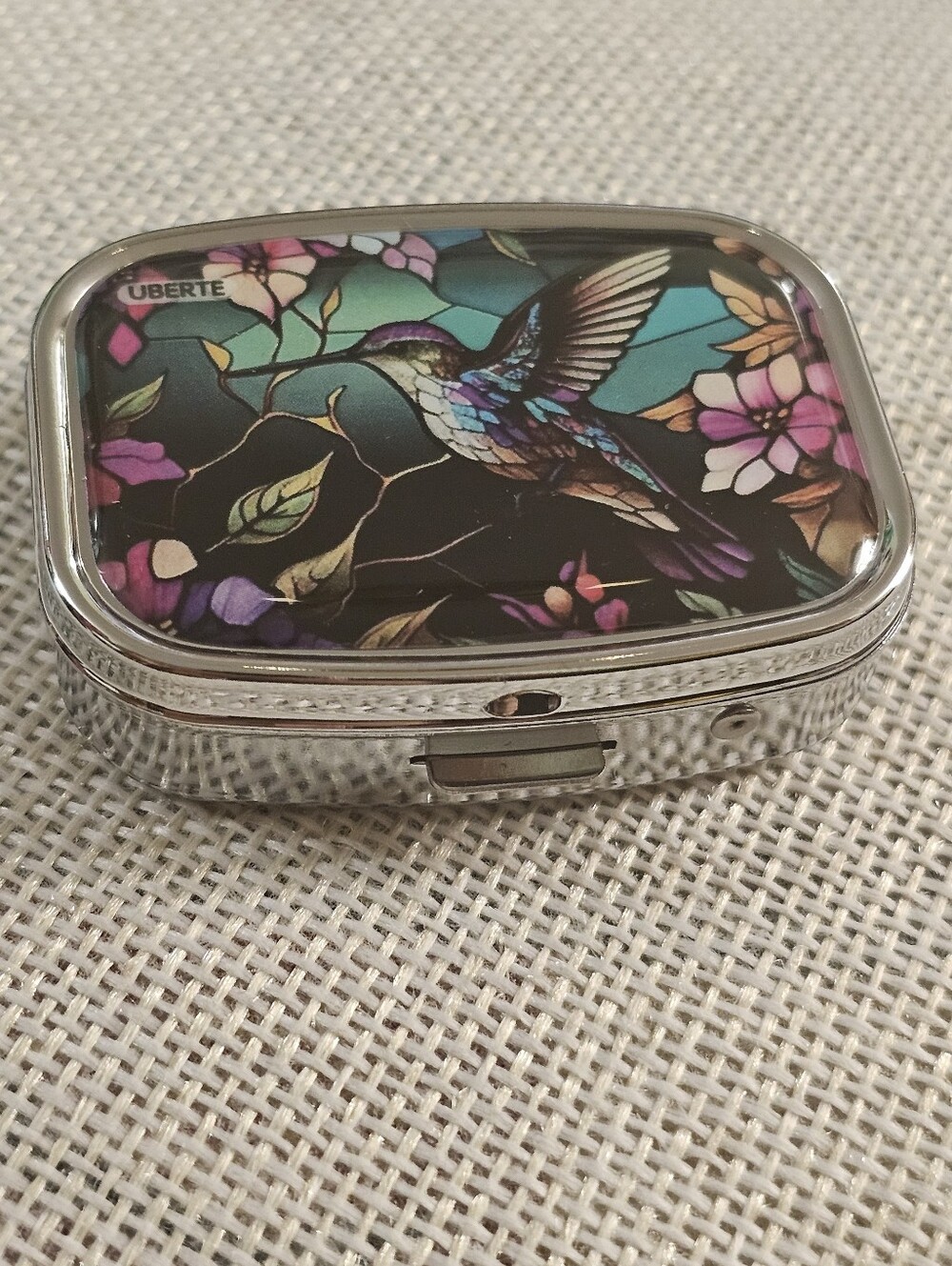 Hummingbird Rectangular 2 Compartment Travel Vitamin Pill Box New Without Tag